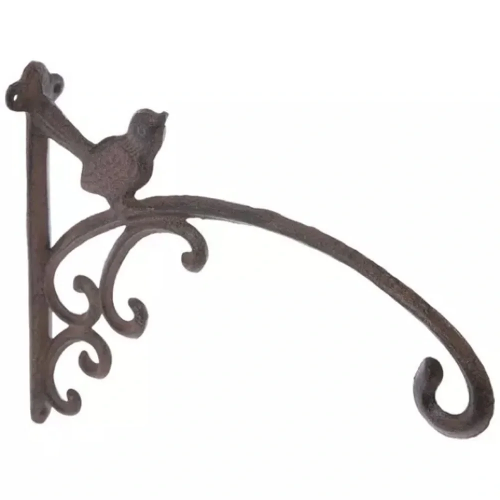 Brown Curved Bird Metal Wall Hook